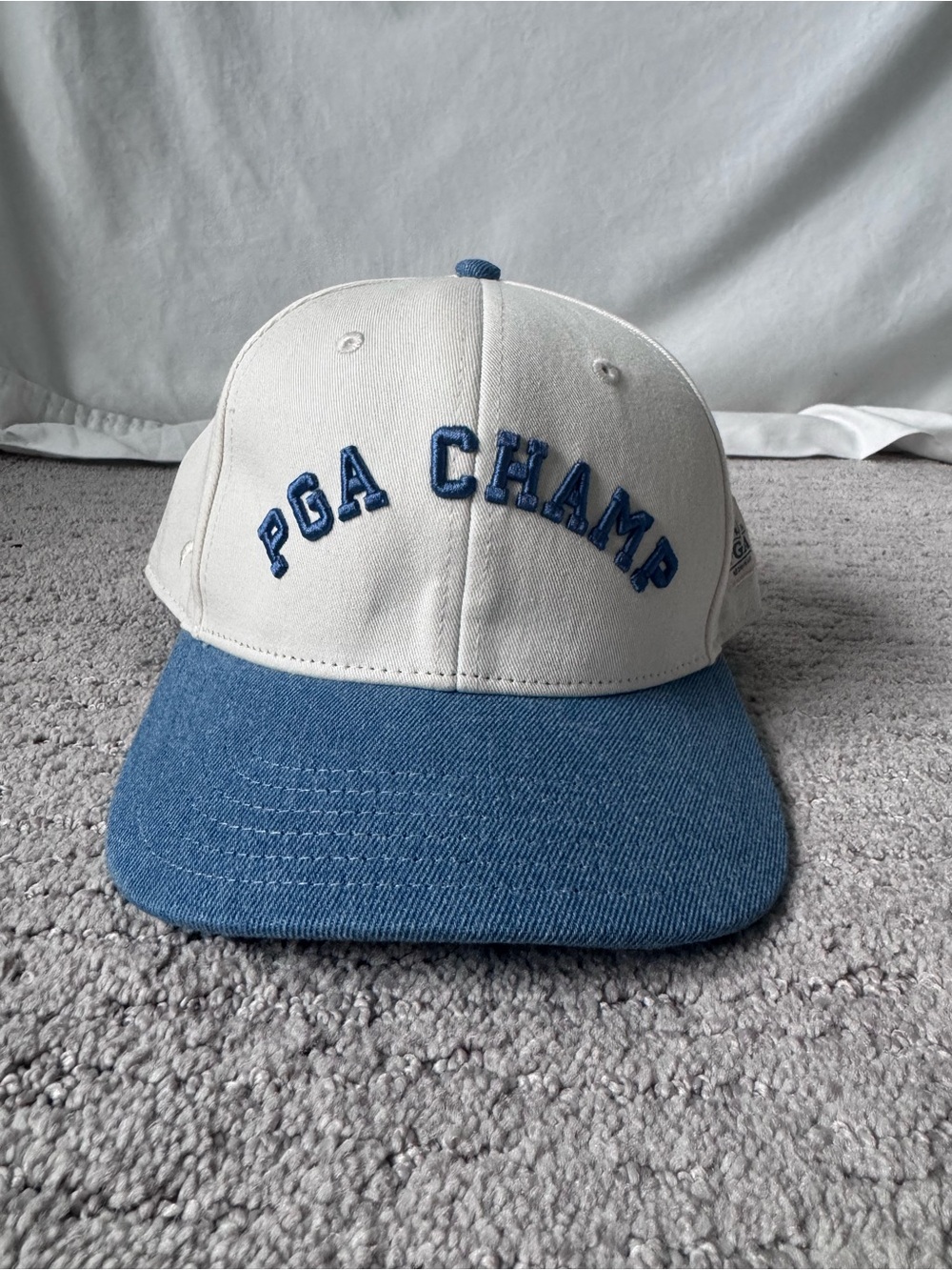 PGA Championship Pukka Snapback Hat Cream Blue Golf Adjustable Cap